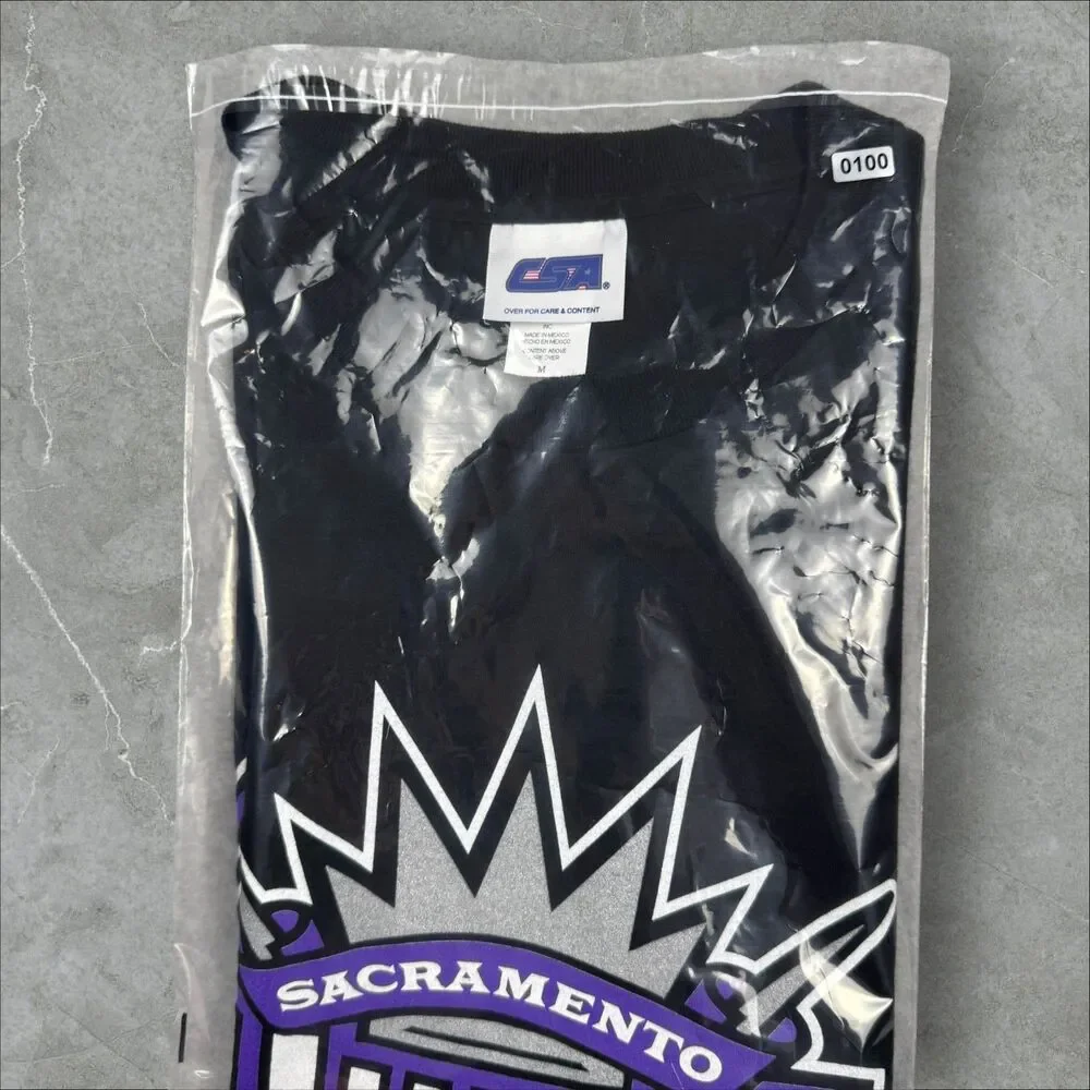 Y2K Mike Bibby #10 Sacramento Kings NBA Double Sided Graphic T Shirt - Medium - Picture 8 of 8